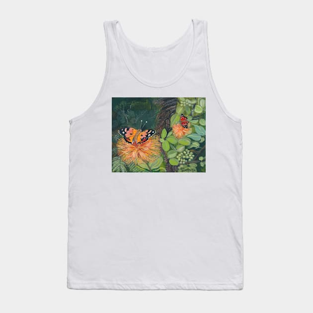 Kamehameha Butterlies with Orange Ohia Tank Top by wendyroberts